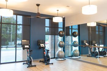 A fitness room 